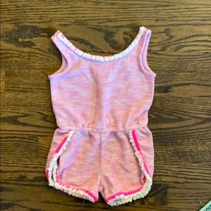 Egg by Susan lazar pink / shimmer romper fringe 2
